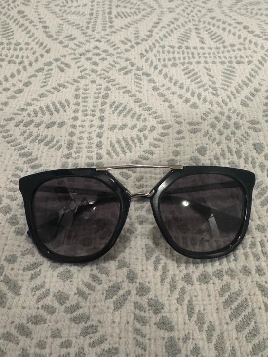 Prada Accessories - Prada Black Sunglasses with Gold Double Bridge